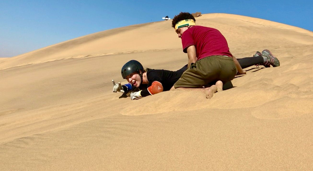 Sandboarding in Swakopmund, Namibia