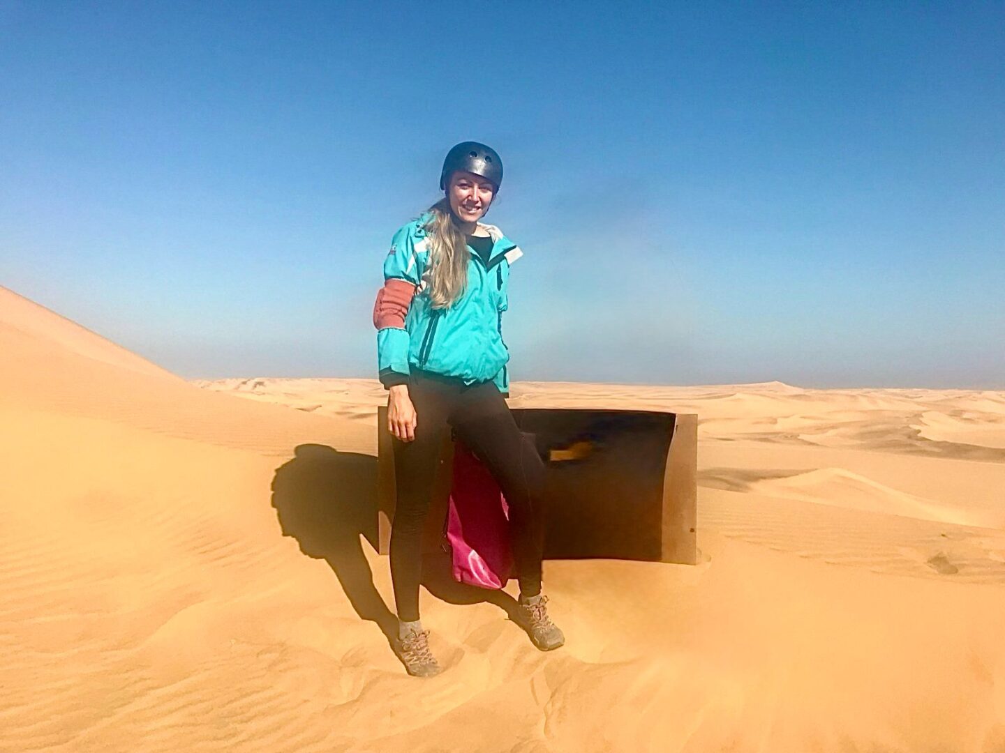 Sandboarding in Swakopmund, Namibia
